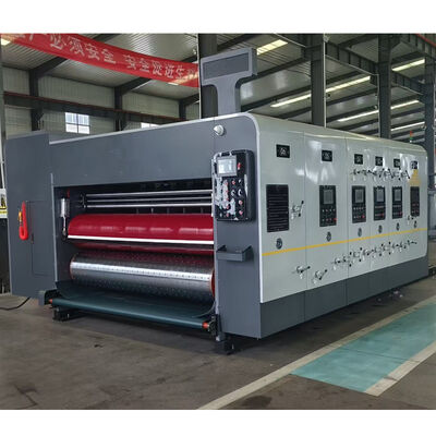 PLC Control Corrugated Board Flexo Print 4 Color Print Die Cutter Slotter Machine