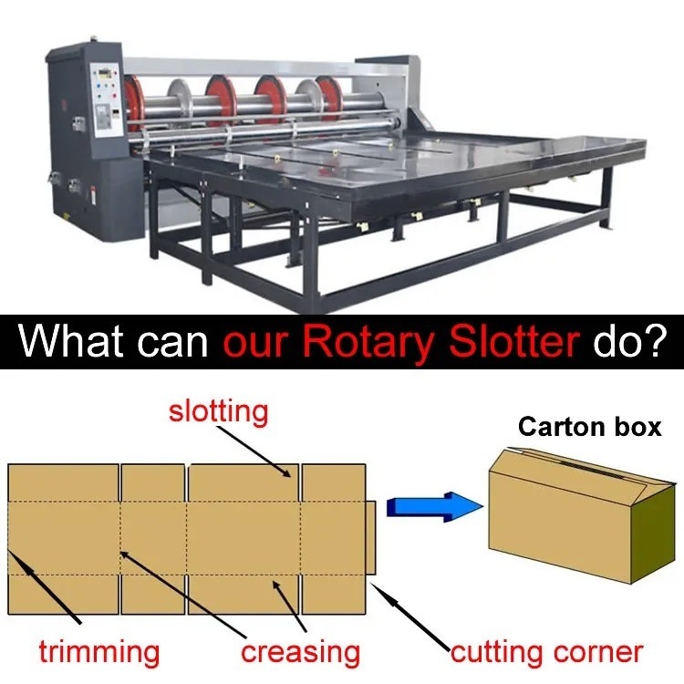 Semi Auto Carton Box Rotary Slotter Machine Chain Feeder High Speed