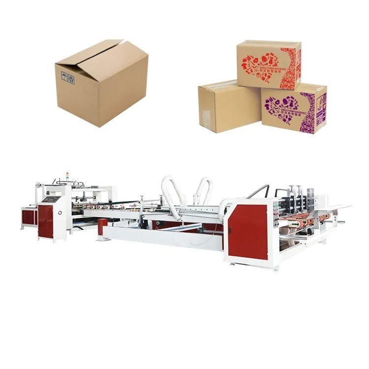 3 Points corrugated  Cardboard Box Folding And Gluing Machine 1500w
