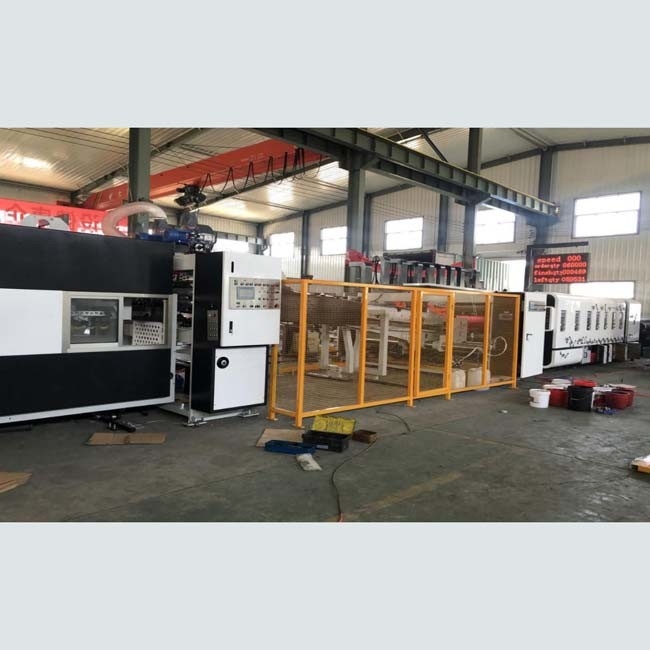 High Speed Corrugated Box Printing Machine With Folding Gluing Line