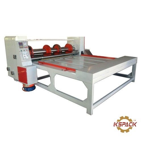 Semi Automatic Chain Feeding Rotary Slotter Machine 2 Knife 4 Crease