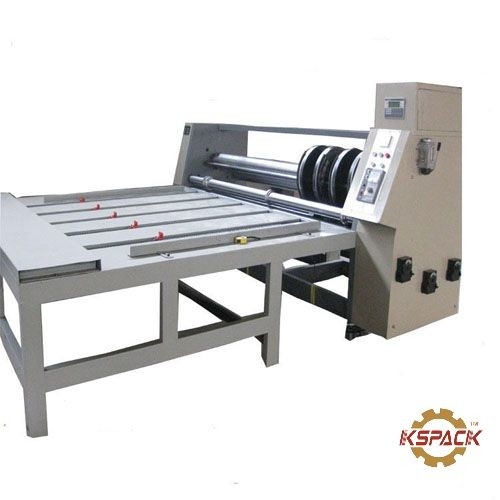Semi Automatic Chain Feeding Rotary Slotter Machine 2 Knife 4 Crease