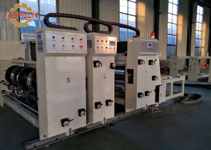 Chain Feed Corrugated Box Printing Machine 3 Color Slotter 900 * 2000