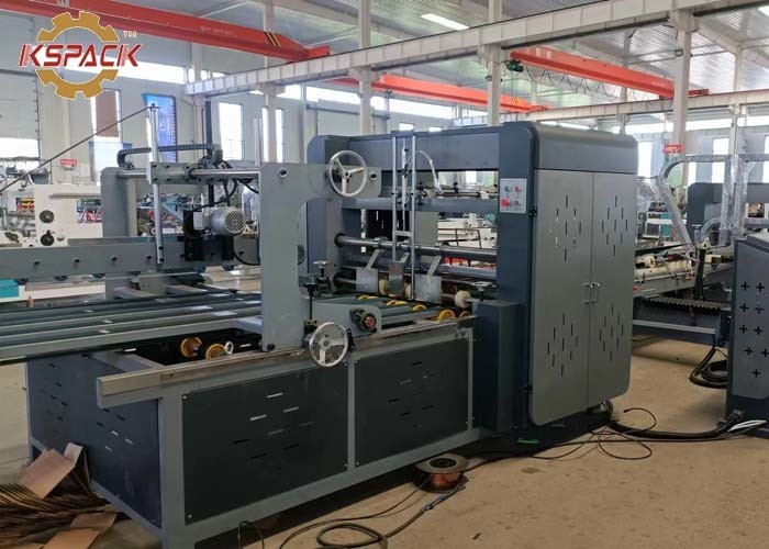 Semi Auto Blue Box Folder Gluer Machine Box Size 2800mm ~ 600mm