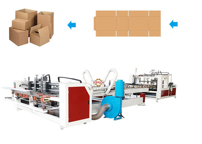 Corrugated Board Carton Box Folder Gluer Machine High Speed