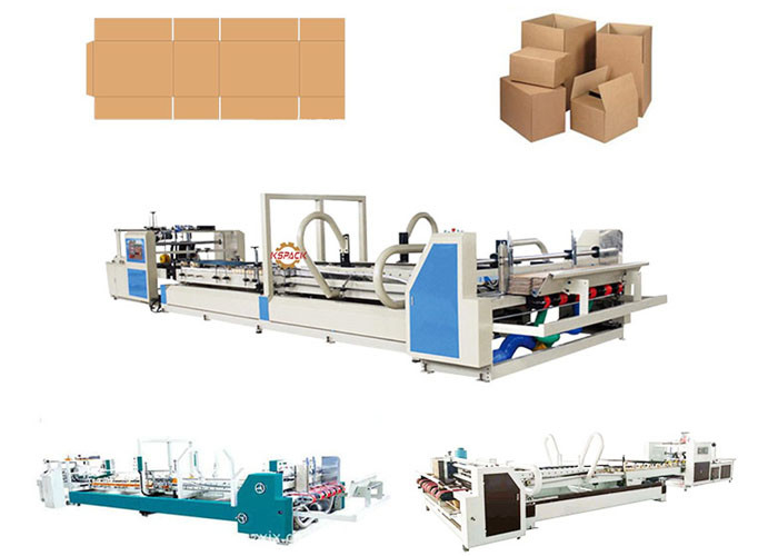 High Speed Automatic Box Folder Gluer Machine With PLC Digital Display