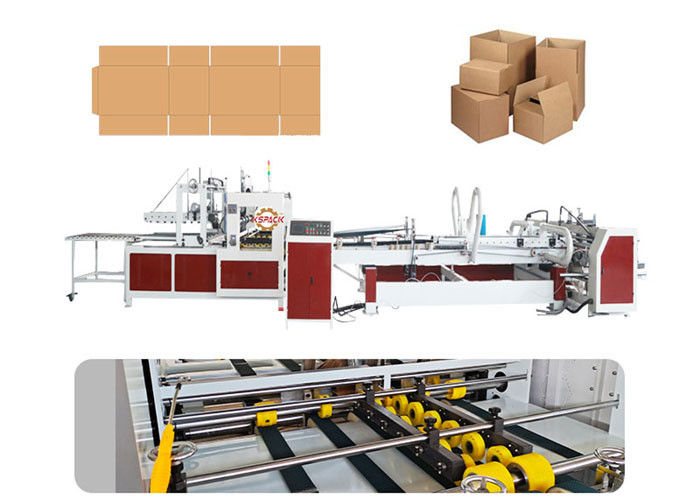 High Speed Automatic Box Folder Gluer Machine With PLC Digital Display