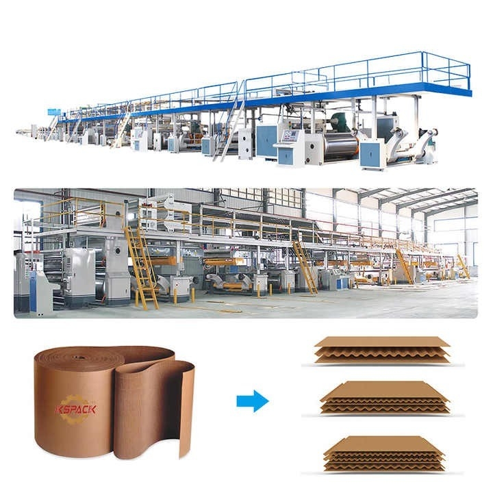 Automation 5 Ply Corrugated Board Production Line 1600mm Width 80 Speed