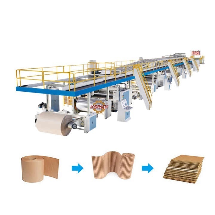 High Speed Automation 3 Ply Corrugated Board Production Line 1200mm Width 180 Speed