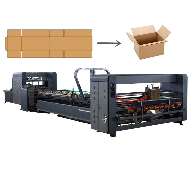 Corrugated Board Carton Box Folder Gluer Machine High Speed