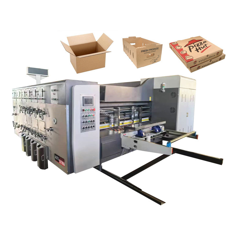 Flexo Printing Box Die Cutting Machine For Corrugated Carton Box Pizza Box Making Machine