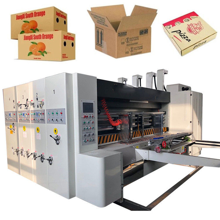 4 Color High Speed Flexo Printing Slotting Die Cutting Machine for Pizza Vegetable Fruit Boxes