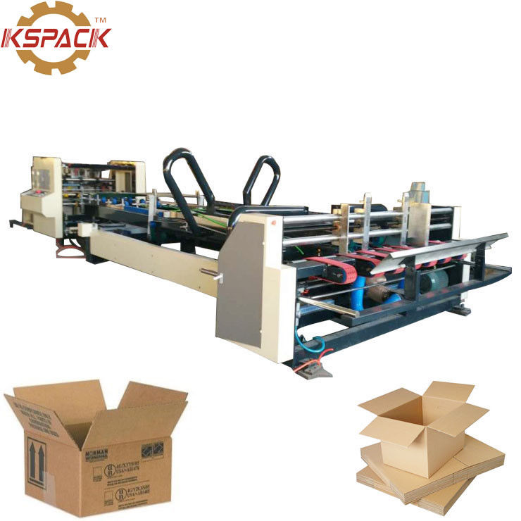 Fully Automatically Box Folder Gluer Machine 10Kw Corrugated Box Packaging Machine