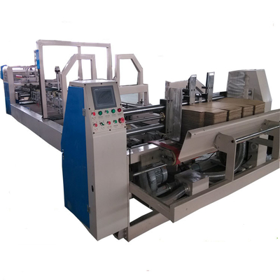 full automatic PLC corrugated carton box folding gluing machinery